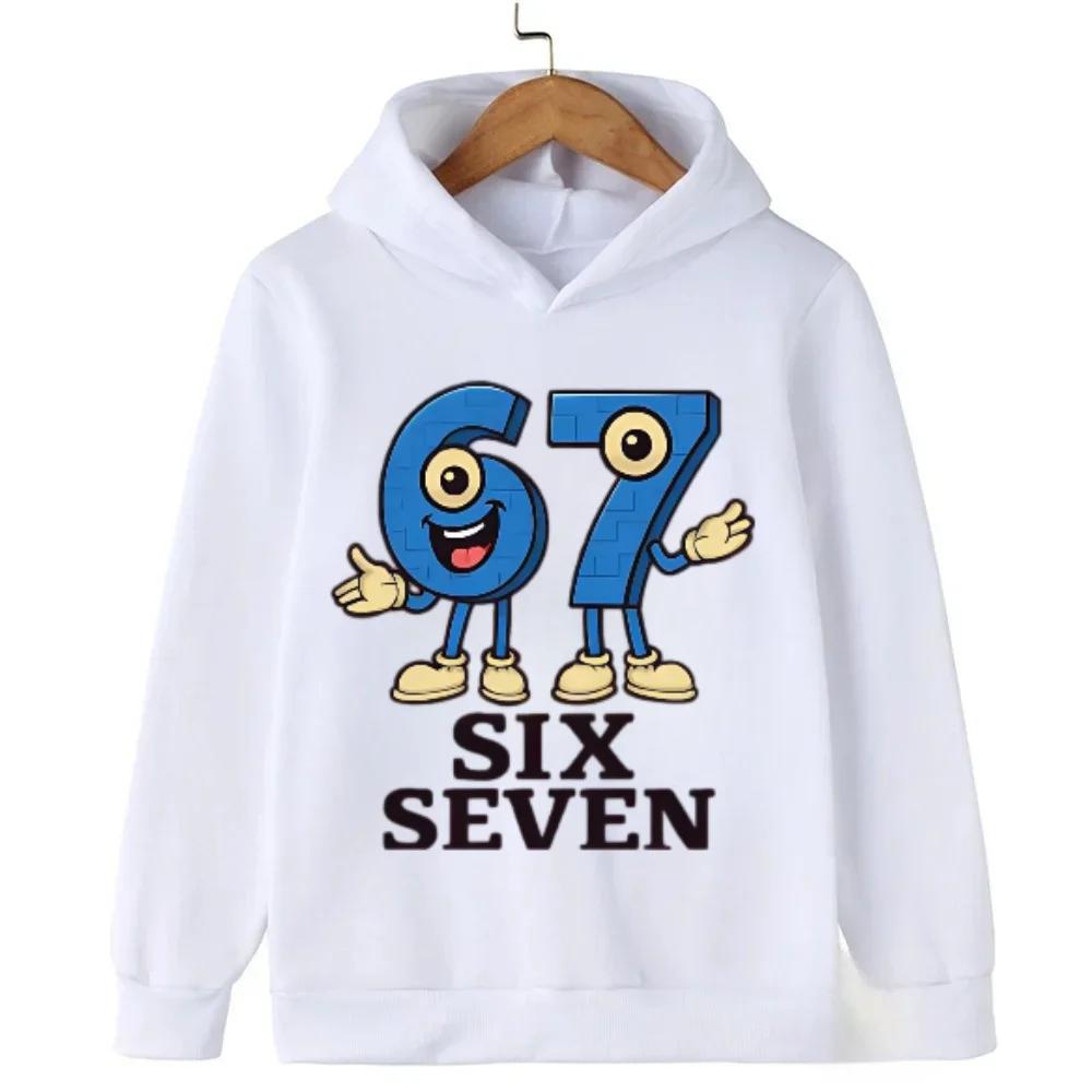 Viral "67 Vibe" Warm Kids Hoodie Toddler Hooded Sweatshirt for Boys Girls Fashionable Funny Children's Sweatshirt Christmas Gift