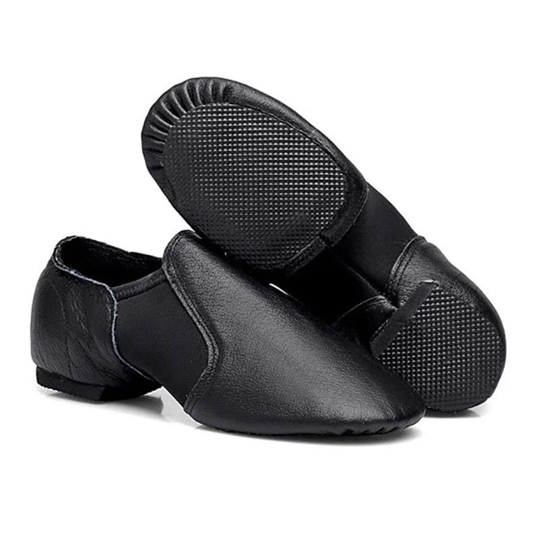 Genuine Leather Jazz Dance Shoes Children Shoes for Men and Women Salsa Dance Neo Arch Slip on Jazz Shoes Ballet Belly