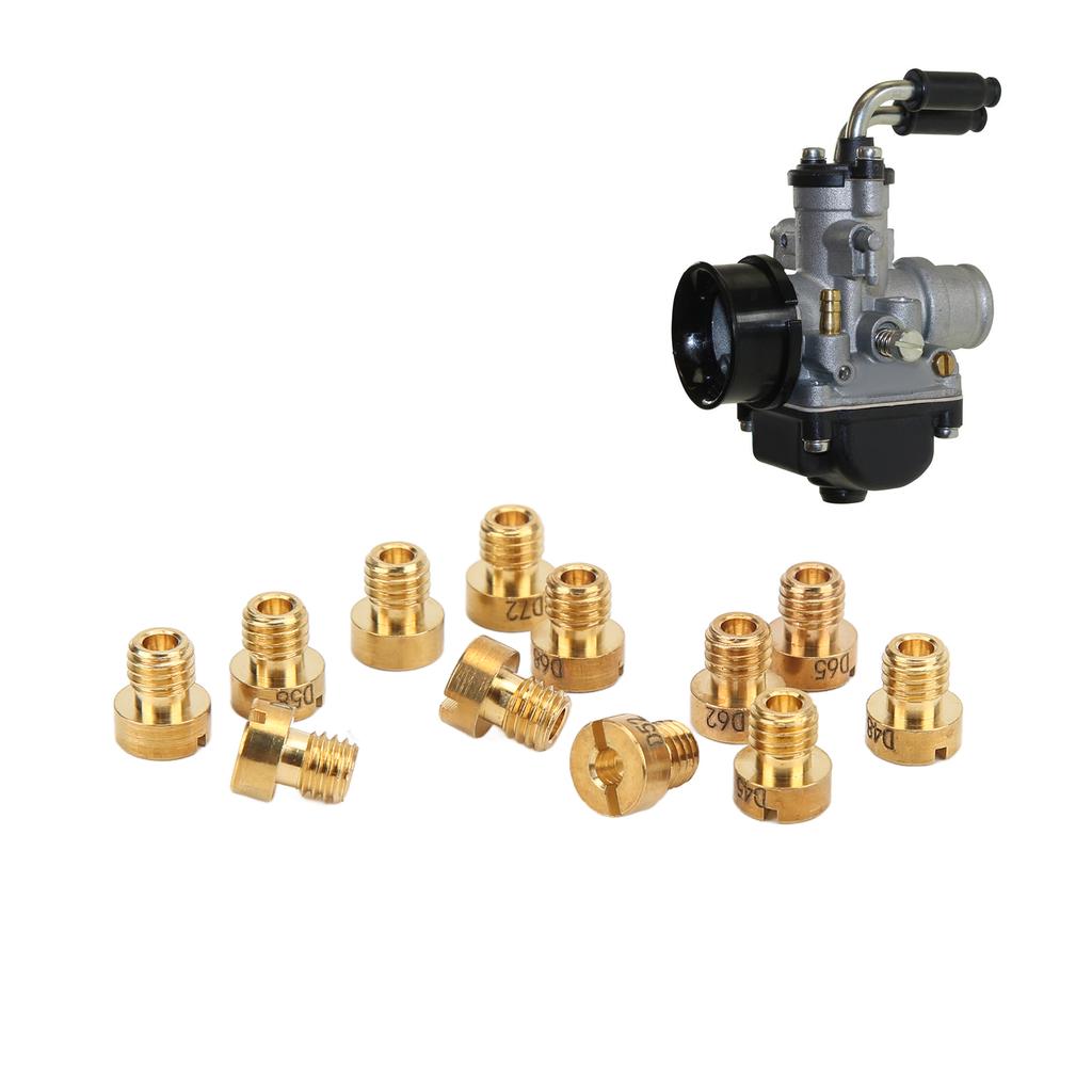 12Pcs Carburetor Main Jets Metal Carburetor Main Nozzle for Dellorto PHBG SHA SHB SHBC