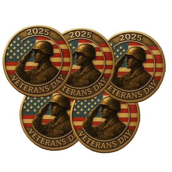 Veterans Tribute Coin Military Challenge Coin Commemorative Appreciation Coin Veterans Day Gift for Men