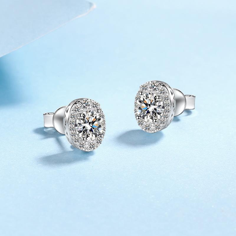 

Высококачественные серьги из серебра 925 пробы с муассанитом в один карат, модные, простые, нишевые, роскошные серьги zircon