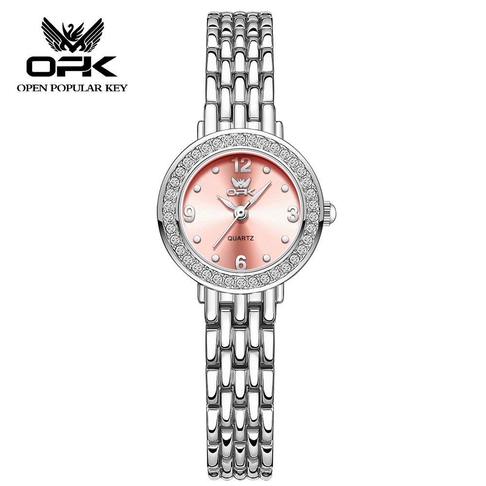 OPK Montre pour femme Classique Simple Élégante Montre de Marque à Quartz Montre à Lunette Diamant pour Femme Montre Étanche