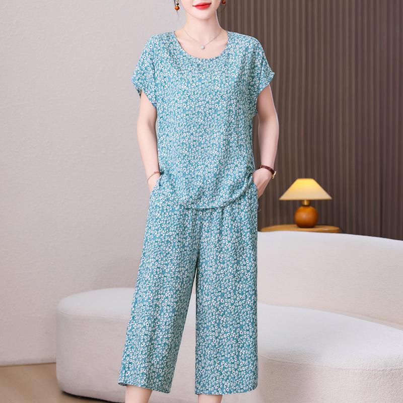 Elegant Women's Pants Sets Summer Vintage Clothes Casual Plus Size 2 Piece Sets