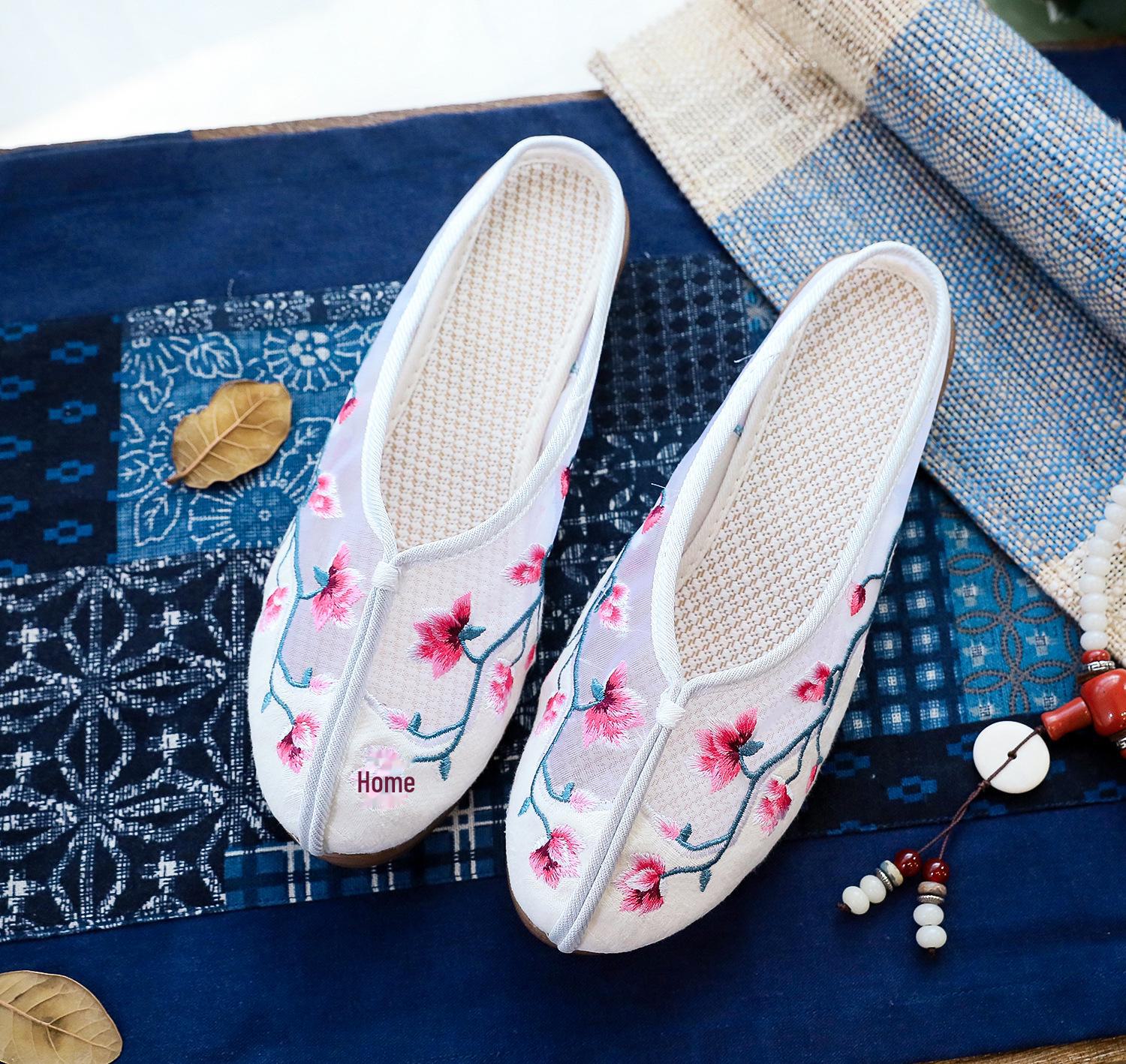 

Женские летние модные сетчатые сандалии и тапочки с вышивкой Size 35