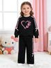 Girls' Spring/Autumn Hoodie & Trousers Set: Long Sleeve Casual Sportswear