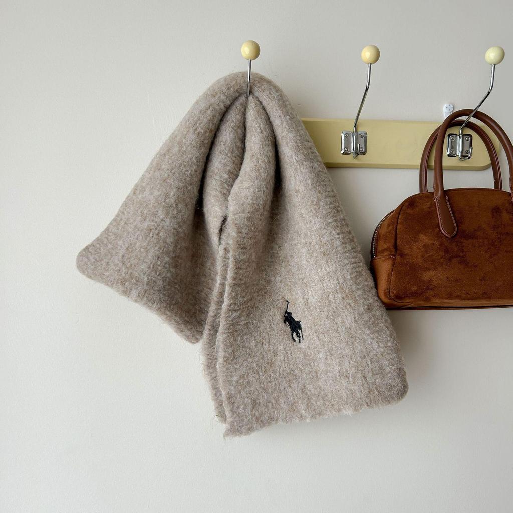Luxurious Korean Style Cashmere Blend Scarf with Embroidery - Winter Warmth for Women
