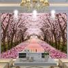 3d Romantic Space Extension Wallpaper Cherry Tree Mural Living Room Tv Sofa Wall Murals Home Decor