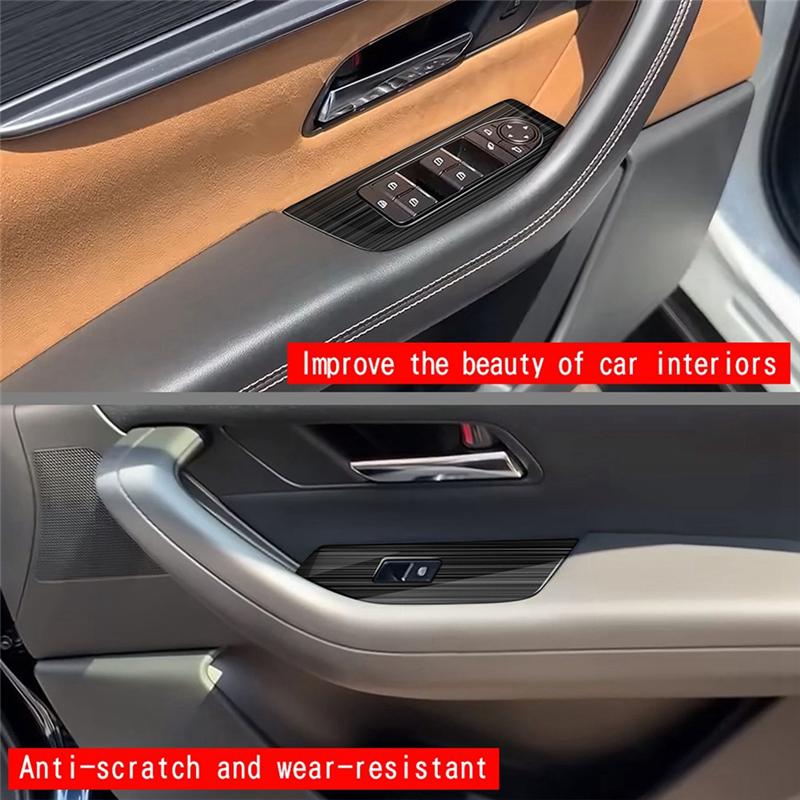 4 Piece Car Window Glass Lift Button Switch Cover Trim Door Armrest Panel Automotive Supplies Black For Mazda CX-60  LHD-M53