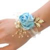 Corsage de Poliéster com Pérolas Flores de Pulso para Madrinha de Casamento Pulseira