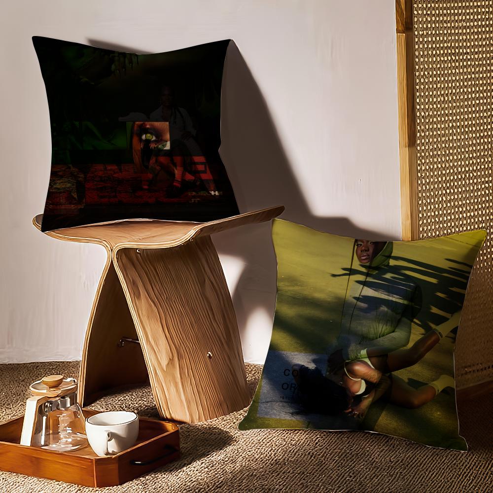 Doechii Album Cushion Cover Anti-dustmite Pillowcase Invisible Zipper Silky Short Plush Sofa Cushion Cover