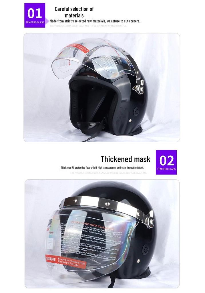 Heavy-Duty Black Anti-Riot Steel Helmet with Tempered Glass Shield