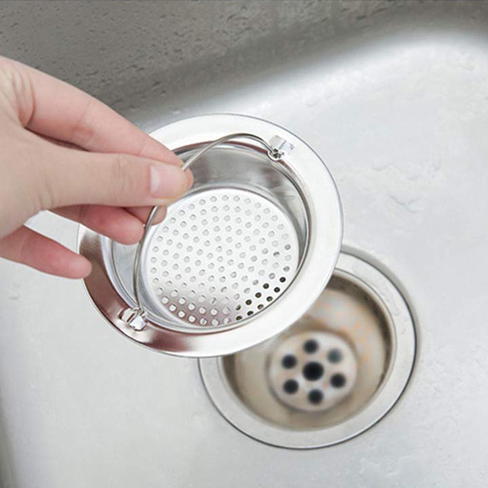 Stainless Steel Kitchen Sink Strainer Sink Basket Strainer with Handle Water Screen for Kitchen Supplies