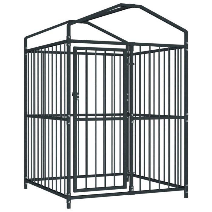 VidaXL Chenil Extérieur avec Toit pour Chiens Cage pour Chiots Animaux Jardin 145762