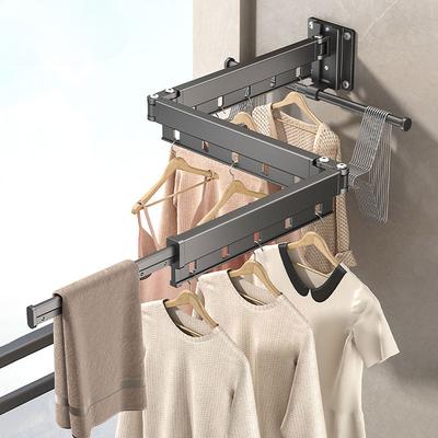 1-teiliger Wäscheständer, zusammenklappbarer Wäscheständer aus Aluminiumlegierung, zusammenklappbarer Wäscheständer zur Wandmontage, platzsparender Wäschetrockner