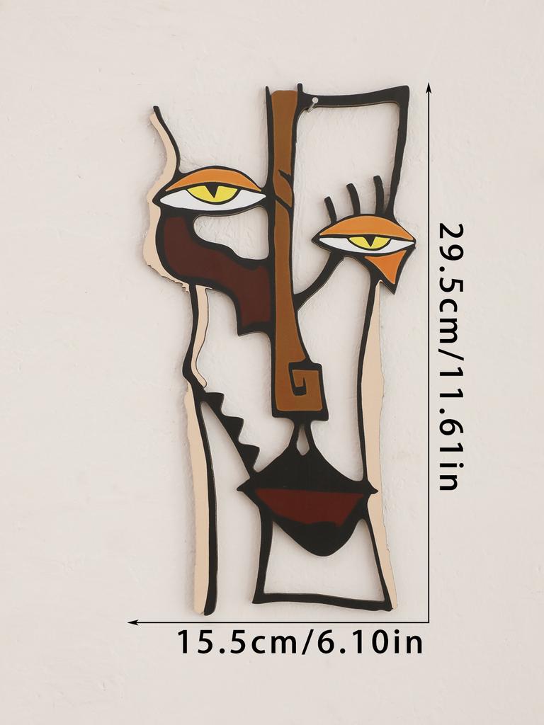 Abstract Gezicht Houten Wanddecoratie Kunst Wandhanger Huis Kantoor Decoratieve Hanger voor Woonkamer Slaapkamer en Hal Handwerk Cadeau