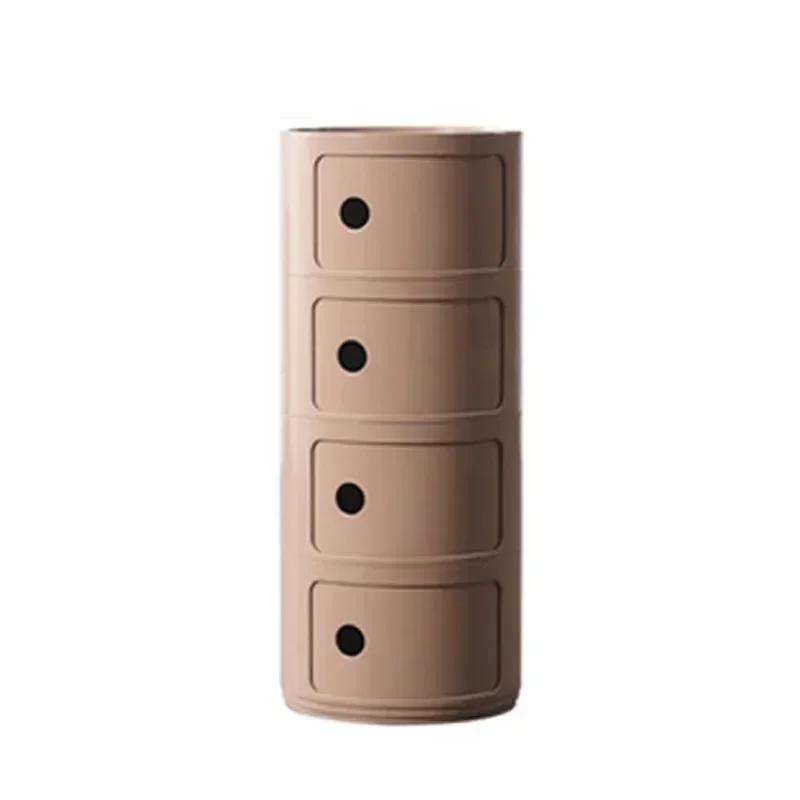Cabinet Storage Cabinet Bedroom Furniture Modern Simple Plastic New Multi-Layer Bedside Storage Cabinet for Living Room Cylinder