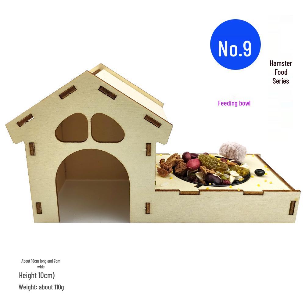Ensemble de gamelles en bois et de jouets éducatifs pour hamster: Balançoire, piste, cachette, cadre d'entraînement et escaliers d'escalade