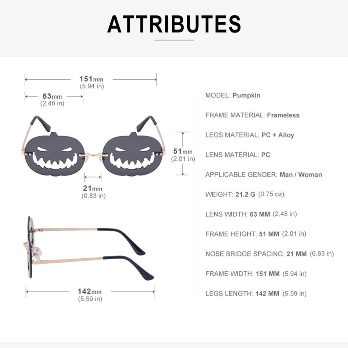 Новые солнцезащитные очки-тыквы на Хэллоуин для мужчин и женщин Tide Oval Box Hollow — фото 10