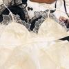 Sada francouzského dámského spodního prádla Sexy ultratenká sada podprsenky Krajkové výšivky Bralette Pohodlný košíček s trojúhelníkem Podprsenka Síťovina Prodyšné spodní prádlo