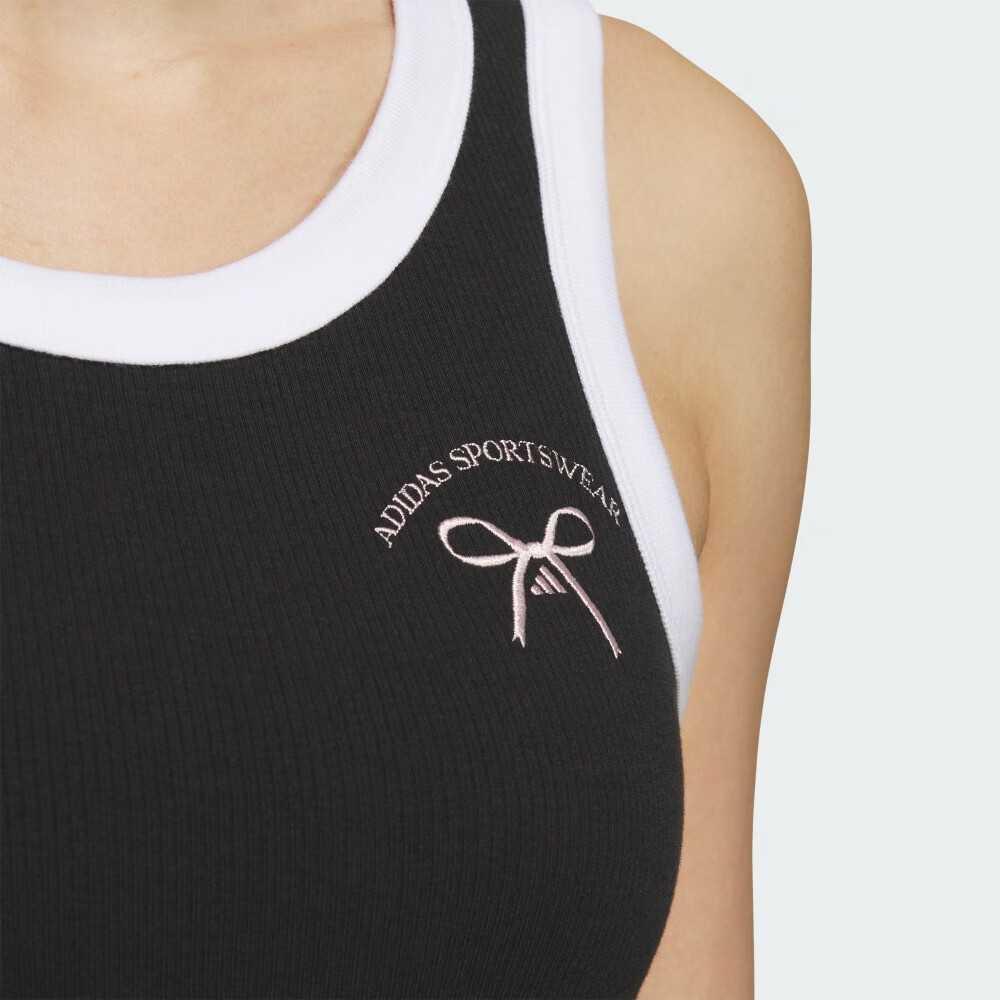 Adidas SS25 Comfortable Slim Fit Breathable Soft Skin-Friendly Tank Top Women Tops Black JY7621