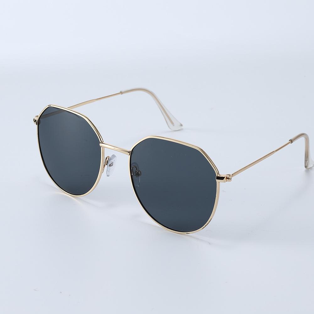 Retro Round Metal Frame Sunglasses Men'S And Women'S High-End Sunglasses Uv-Proof Glasses