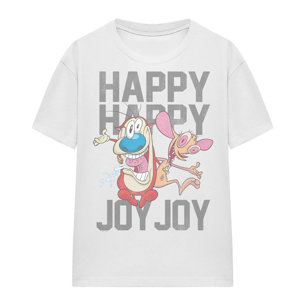 Ren & Stimpy Unisex Adult Happy Happy Joy Joy T-Shirt
