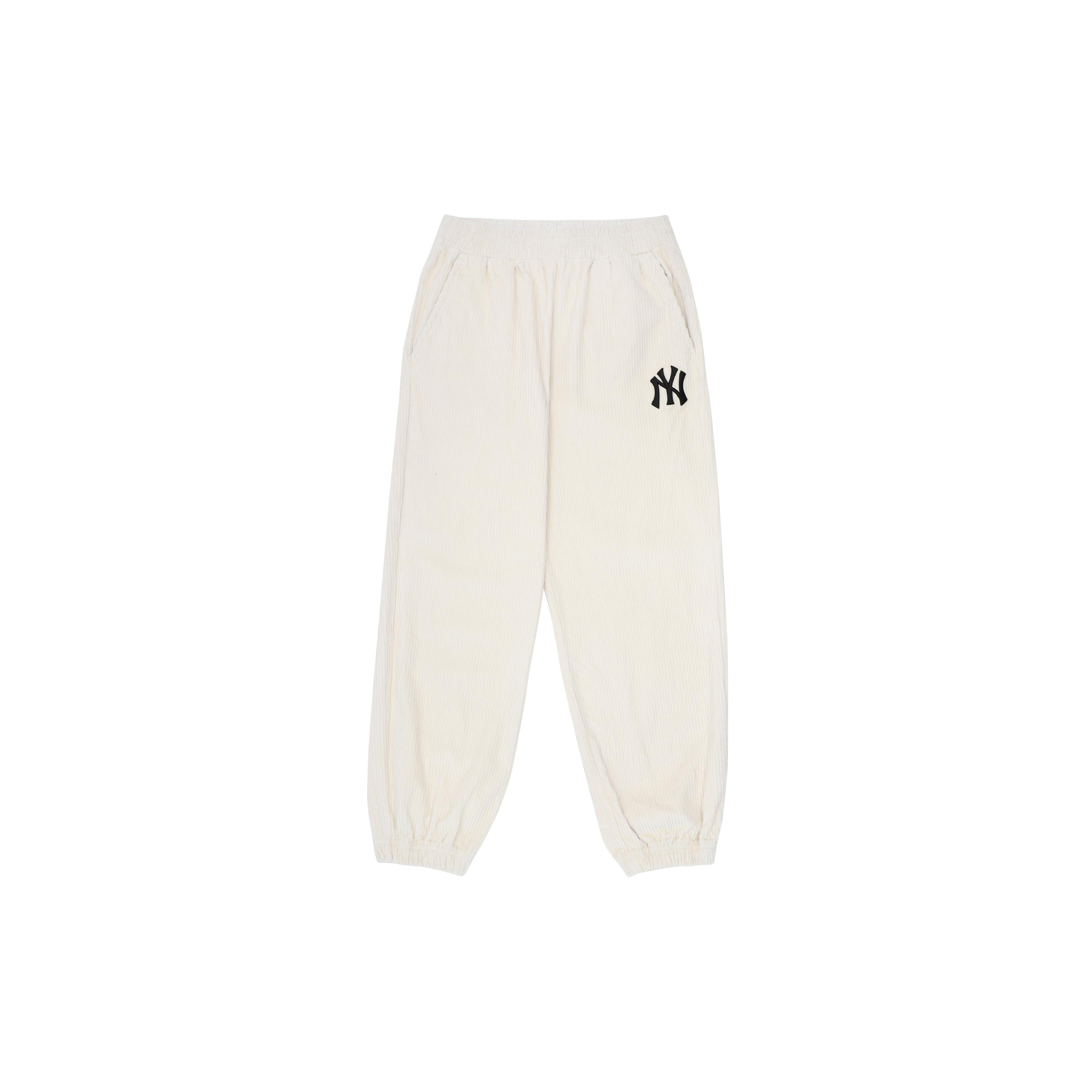 

New MLB New York Yankees Knitted Sweatpants Unisex Milk White 3AWP12014-50CRS XL