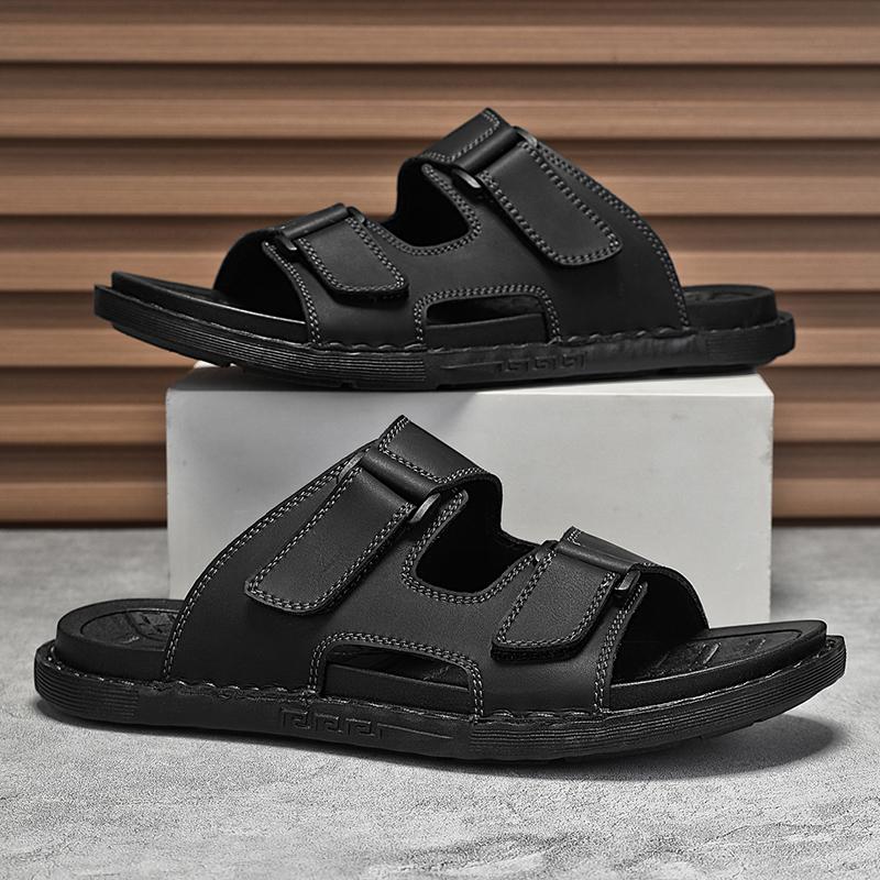 Fashion CYYTL Mens Slippers Summer Casual Shoes Beach Sandals Outdoor Slides Leather Walking Comfort Luxury Designer Fashion Lightweight