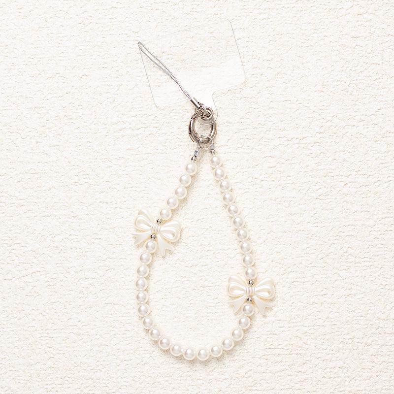 Crystal Bow Beaded Phone Wrist Strap Chain