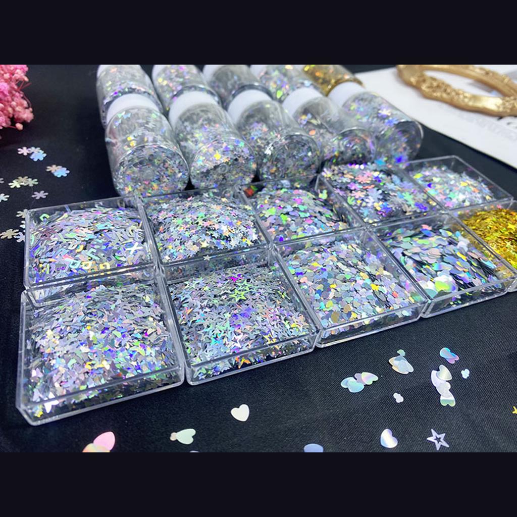 Laser Nail Glitter Holographic Nail Sequins Resin Mold Fillers Pailfor Nail Art Decor Face Body Nail Decals DIY Crafting