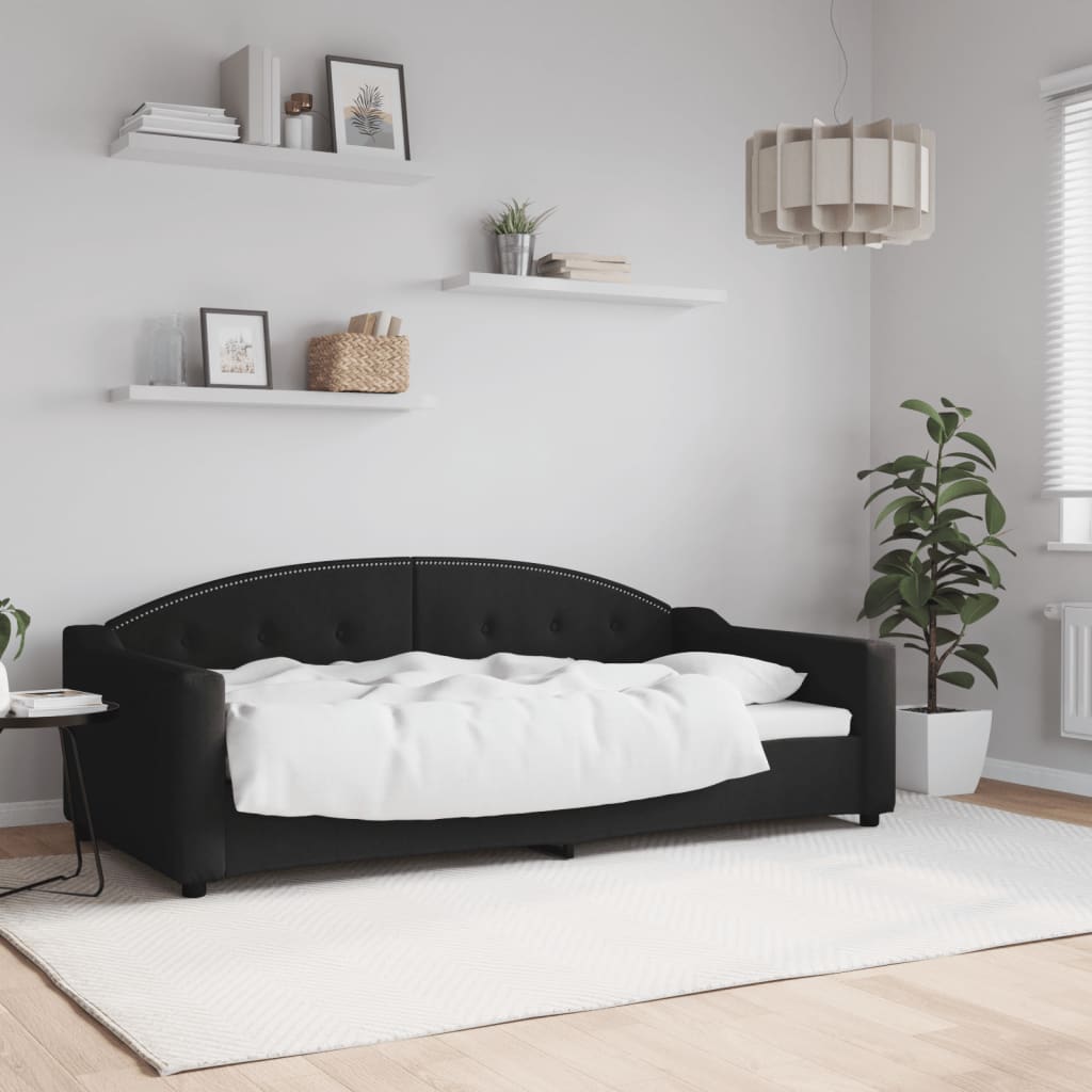 Daybed Black 90x190 cm Fabric