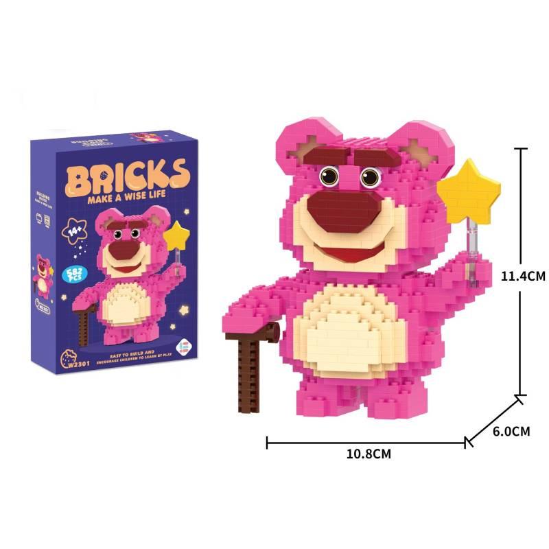 Erdbeerbär Mikroblock Diamantsteine