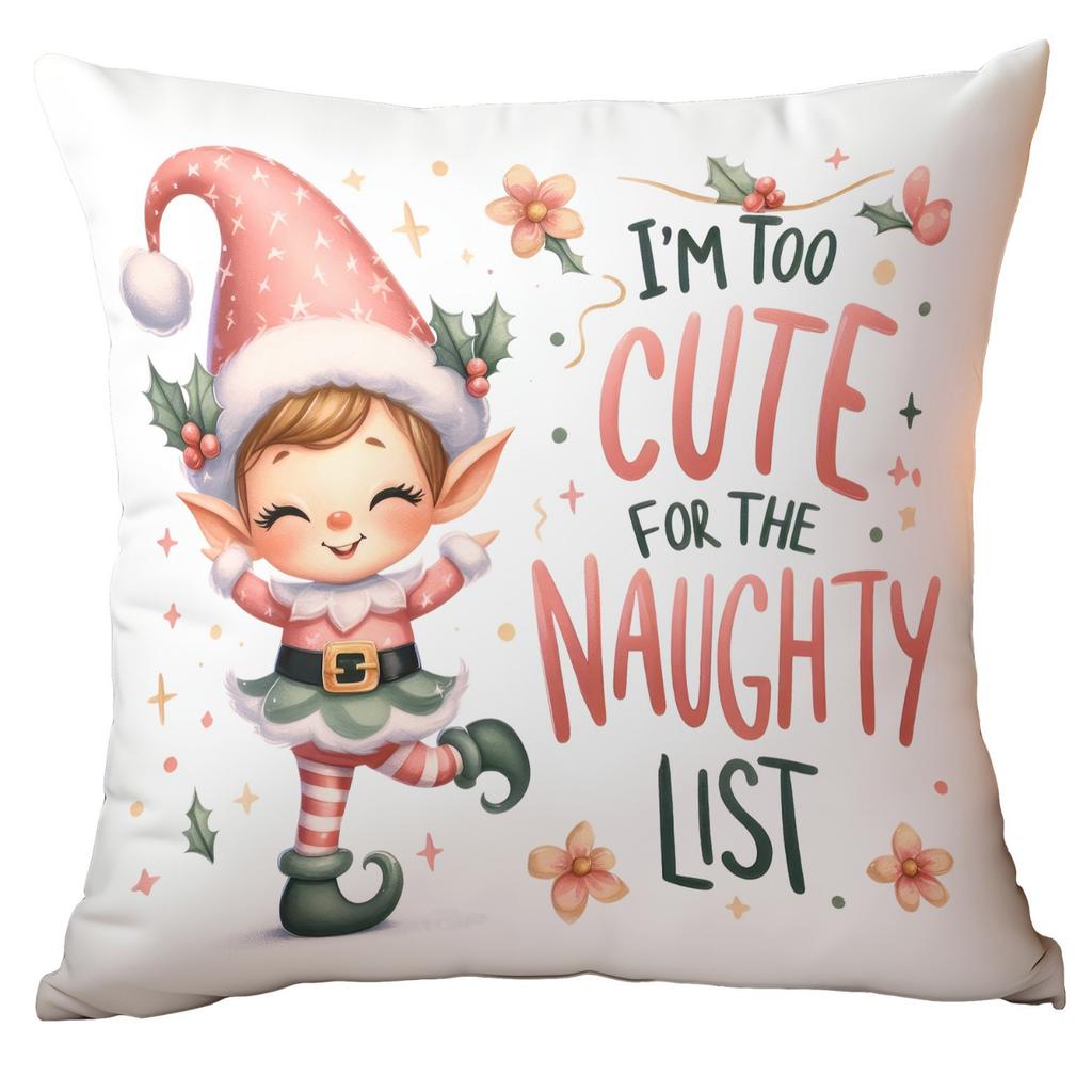 Christmas Pink Snowman Short Plush Pillow Cover Car Printed Sofa Cushion Home Pillow Cover Premium Durable Quality