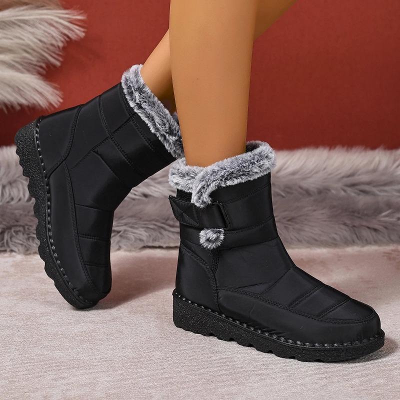 2025 Winter New Pure Color Women's Cotton Boots Fashion Anti-skid and Wear-resistant Warm and Comfortable Winter Women' Boots