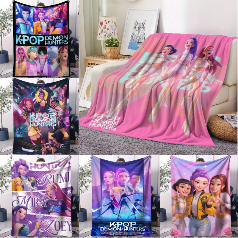 Coperta Tematica K-Pop Demon Hunter, Morbida e Accogliente Coperta in Flanella, Coperta Regalo per Fan, Coperta Multiuso per Casa e Tempo Libero