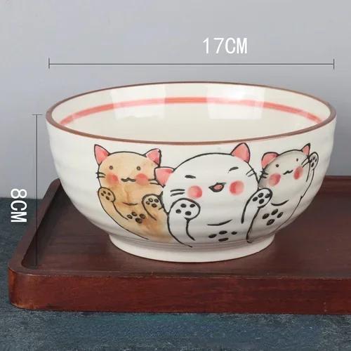 Japanese Style Hand-painted 7-inch Ceramic Household Ramen Bowl Restaurant Noodle Bowl Large Instant Noodle Bowl Net Red