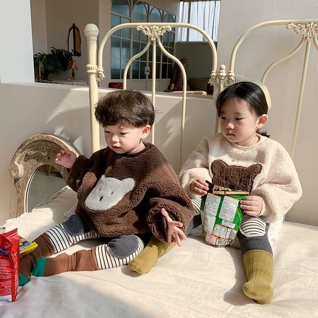 Velvet Hoodie Winter Clothing for Boys and Girls Cartoon Embroidered Velvet Sweater Korean Warm Top