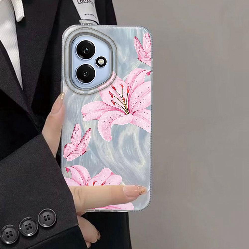 Pink Lily Flower Hard Back Print for Honor 400 Lite 200 Pro X9c X7c X8b X9b X8c X9a 90 Smart X6c X6 X7b X8a X7d Phone Case Cover