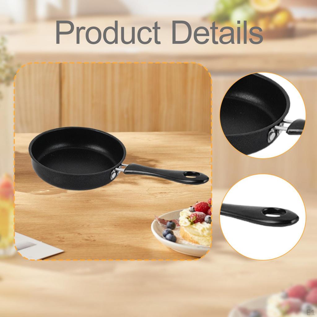 Mini Frying Pan Egg Nonstick Iron 5 inch Versatile with Handle Cooking Tool Cookware for Home