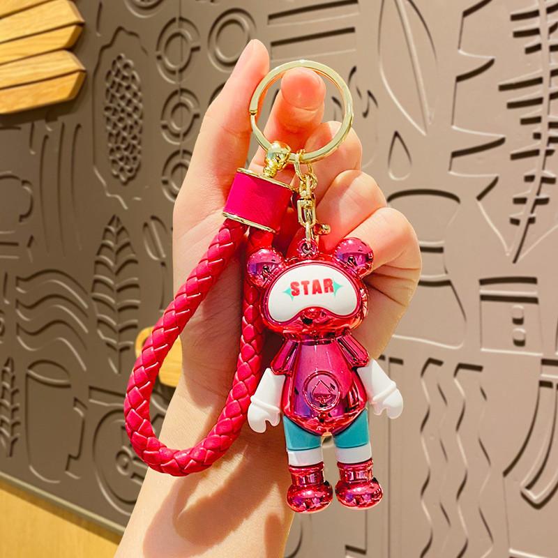 

Bear Toy Star Doll Keychain Car Decoration Pendant Alloy Material Children Gift червоний