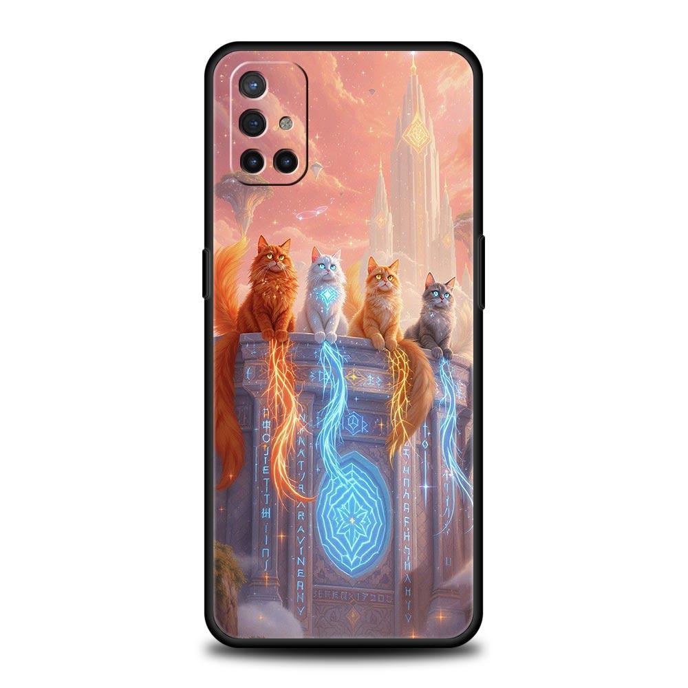 Phone Case For Oneplus 13R 12R 10R 13 12 11 10T Nord N100 N10 Z N30 CE 3 2 2T Pro Lite 5G Soft TPU Cover Animal Cat Tattoo Capas
