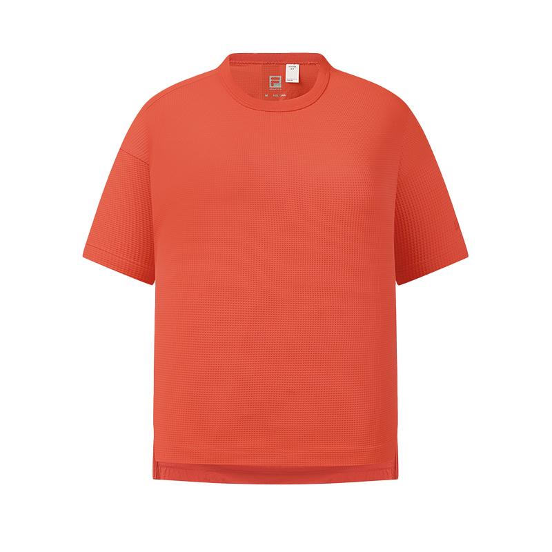 

FILA Urban Explore Fashionable Outdoor Comfortable Loose Short Sleeve T-Shirt Women tops Bright-Red A11W628104FRD S