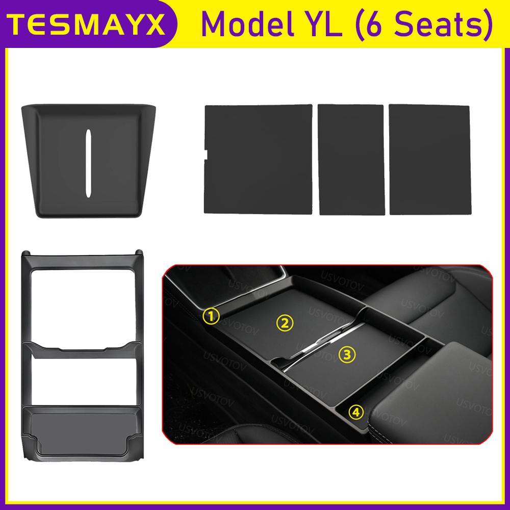 Wireless Charging Pad for Tesla Model YL Accessories 2026 Center Console Wrap Cover Silicone Anti-slip Armrest Protector Frame