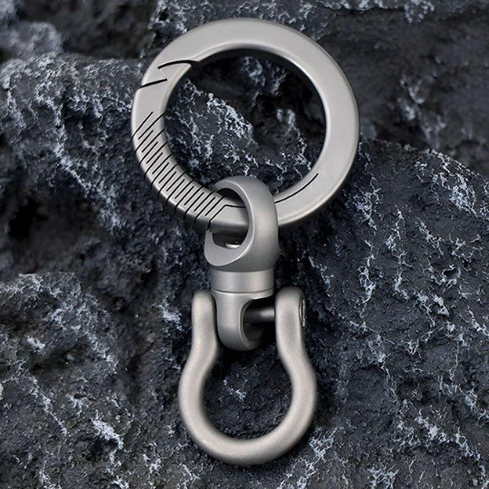 High Quality Portable Titanium Alloy Keychain Ultra-light 360° Rotatable Brass Keychain EDC Keyring Outdoor Small Tool