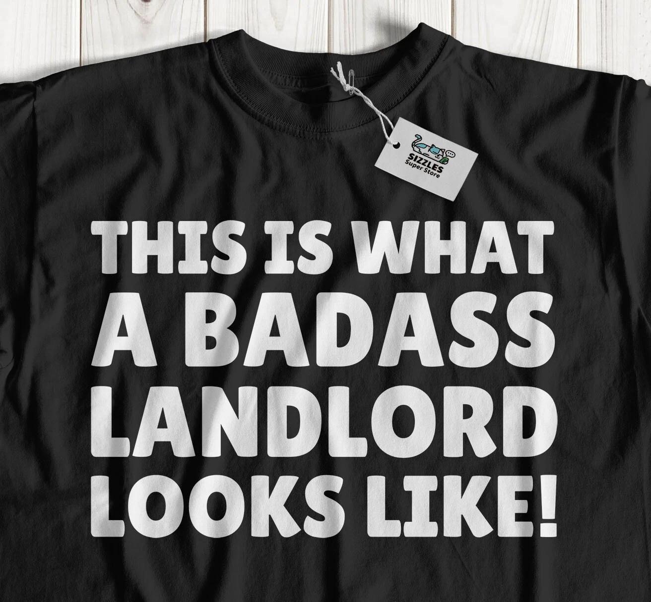 This Is What A Badass Landlord Looks Like! Funny Landlady T-Shirt Pub Owner Tee XL