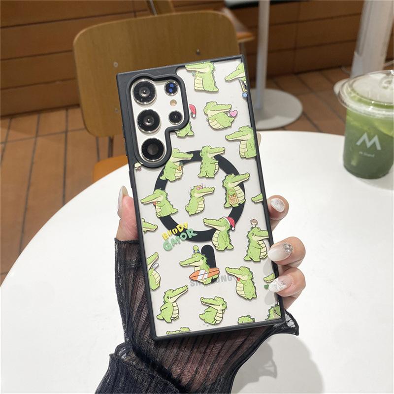 

Crocodile animal for Samsung S25ultra phone case S24plus magnetic S23Ultra cartoon S22 drop resistant S22