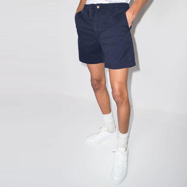 Polo Ralph Lauren SS22 Solid Color Elastic Waist Deck Straight Leg Shorts Men shorts Dark-Blue 710644995-023