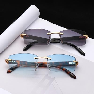UV400 Brillen Randlose Rechteckige Sonnenbrille Fahrsonnenbrille Mode-Sonnenbrille Punk-Sonnenbrille