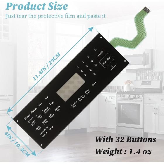DG34-00020A Range Membrane Switch Touchpad Compatible with Samsung Electric Ranges Ovens, Replaces AP5623392, PS4240764, for NE594R0ABSR,