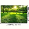 2D plane 1 piece of sunlit forest and lush green lawn background suitable for spring and summer holiday decorations